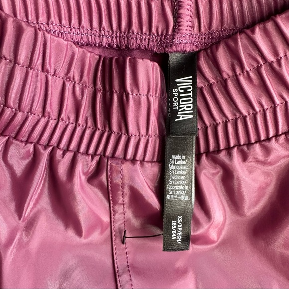 Victoria’s Secret Sport Joggers Vinyl Shiny Faux Leather Maroon XS Extra Small - Picture 5 of 11